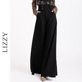 LIZZY 早秋气质通勤宽松休闲裤高腰阔腿裤直筒长裤女7910
