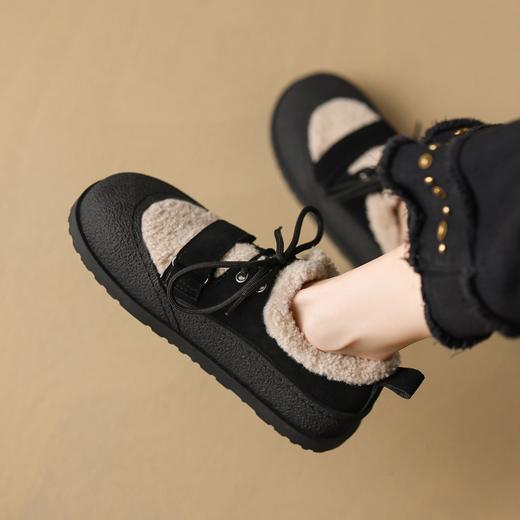 ZHR休闲鞋女2023年秋冬新款潮流休闲百搭保暖魔术贴平底毛毛棉鞋 商品图3