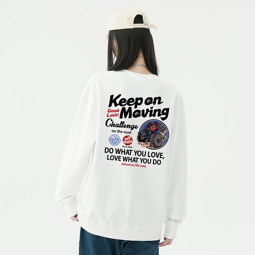 自由基地秋冬新款越野机能风圆领套头卫衣日系潮流休闲男女打底衫 NMT-2090 商品图0