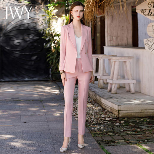 IWY/气质玫瑰粉西装裙女秋冬高端美容师珠宝设计工作服正装CP1880 商品图0