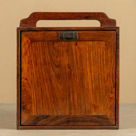 清 黄花梨提梁拉门式文房箱