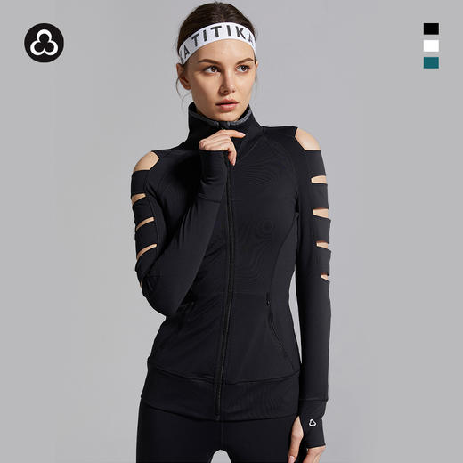 TITIKA秋冬瑜伽服修身显瘦拉链开衫镂空运动时尚瑜伽外套女51204 商品图0