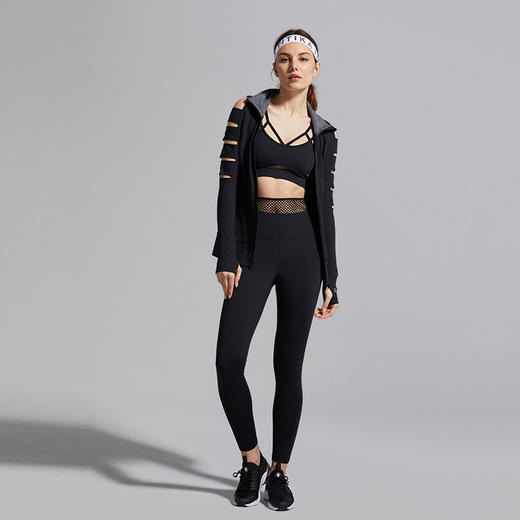 TITIKA秋冬瑜伽服修身显瘦拉链开衫镂空运动时尚瑜伽外套女51204 商品图3