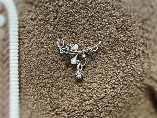 「缤纷」Akoya大溪地珍珠银胸针 商品图2