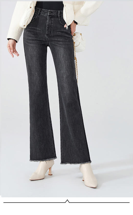 【2XL】臣禾 【修容裤】舒适微喇显瘦一体植绒牛仔裤 9234060493  商品图11