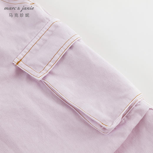 马克珍妮女童大口袋工装牛仔裤儿童纯棉休闲束脚裤春款新品240213 商品图3