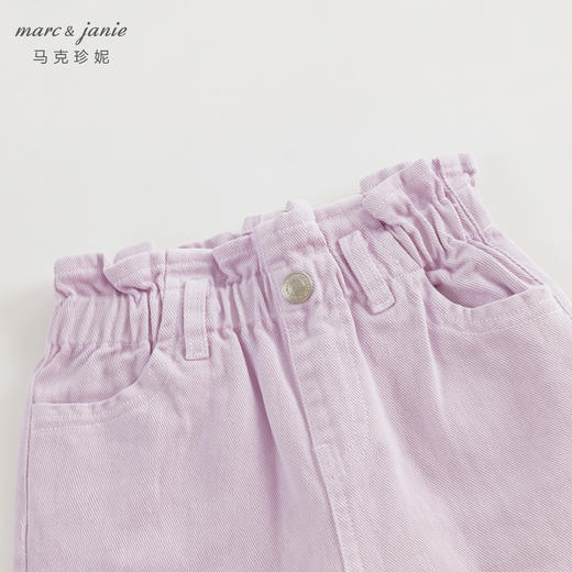 马克珍妮女童牛仔萝卜裤 儿童纯棉花边腰头休闲裤春款新品240227 商品图4