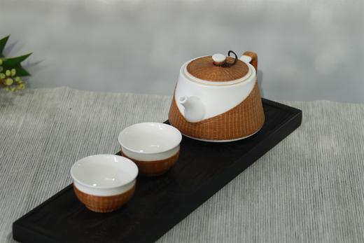竹丝扣瓷茶具三件套（一壶二杯）-002 商品图0