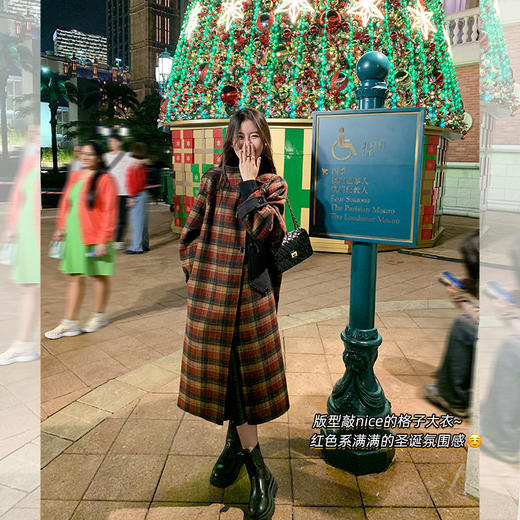 <曾小咸推荐> 【浪漫续杯】红色格子大衣 商品图4