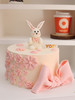 单层粉色翻糖蝴蝶结兔兔 商品缩略图0