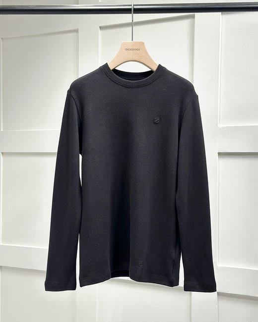 【大促，不退不换】 Z家  糯软冬温 黑科技柔厚双层复绒 长袖圆领打底衫 T恤 AH2302 商品图3