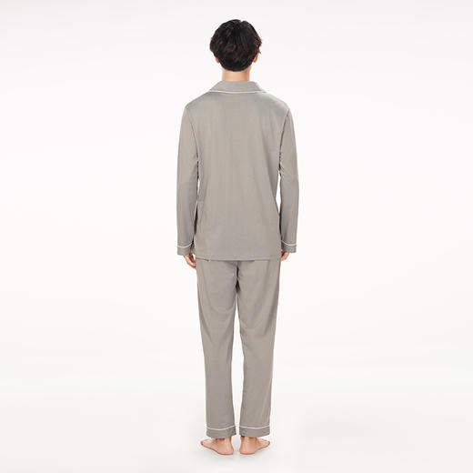 都市丽人都市锋尚好睡好眠春夏睡衣男单面无尘棉家居服薄款长袖长裤男士套装新年本命年红品FH40A1 商品图5