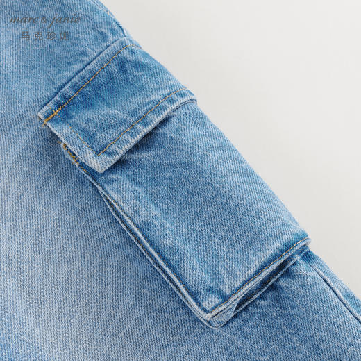 马克珍妮儿童直筒牛仔裤 男童纯棉时尚大口袋直筒牛仔裤 240199 商品图4