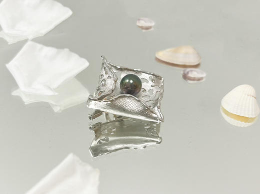 「几何」大溪地黑珍珠银胸针 商品图2