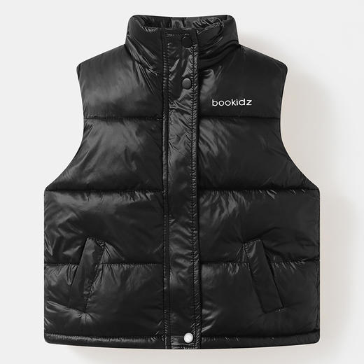 【立领按扣设计，秋冬舒适棉服马甲！】2023冬季儿童加厚羽绒棉，马甲立领大男孩女童，春秋外穿坎肩背心马夹，平衡温差 一件就够 商品图4