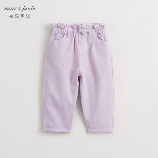 马克珍妮女童牛仔萝卜裤 儿童纯棉花边腰头休闲裤春款新品240227 商品图2