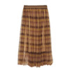 谜底格子半身裙女2023冬季新品复古浪漫网纱拼接中长裙234MB1569 商品缩略图4