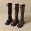 ZHR厚底长筒靴女骑士靴马丁靴女皮靴长靴子2023新款秋冬不过膝靴 商品缩略图8