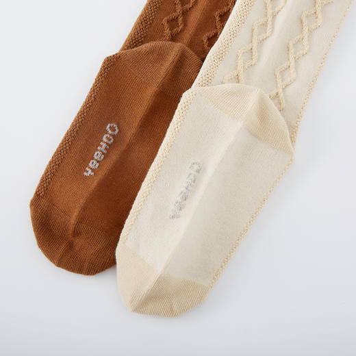 英氏婴儿长筒袜男女宝宝纯棉透气四季款提花花纹袜子YIWJJ02134A 商品图2