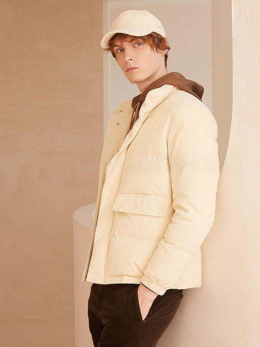 callisto米色聚酯纤维短款羽绒服 FRFED009Y 商品图0