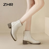 ZHR马丁靴女2023新款冬季法式小短靴瘦瘦靴小个子女靴加绒时装靴 商品缩略图7