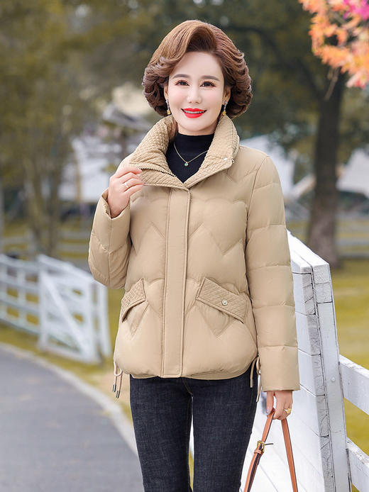 FLO- T212-9155羽绒服冬装外套短款时尚中年女士白鸭绒保暖新款 商品图3