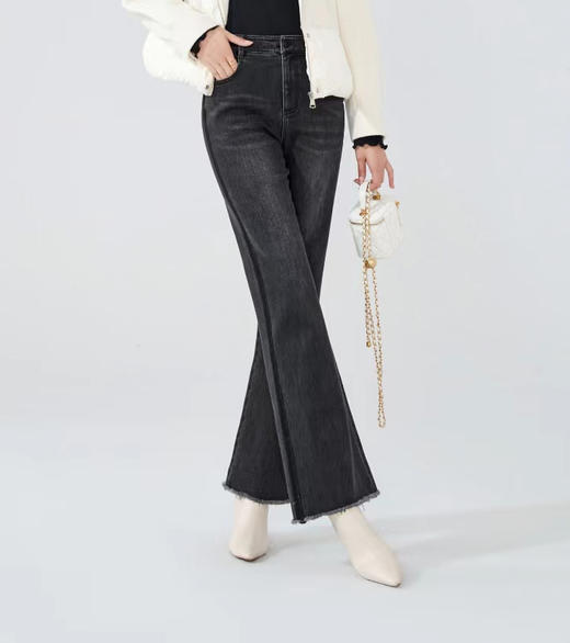 【2XL】臣禾 【修容裤】舒适微喇显瘦一体植绒牛仔裤 9234060493  商品图14