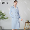 EITIE爱特爱清新baby蓝气质双排扣收腰显瘦长款风衣外套24春新款A2404301 商品缩略图0