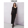 VIMAGE纬漫纪春季新款设计感小众法式复古气质修身连衣裙V2177705 商品缩略图2