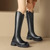ZHR厚底长筒靴加绒保暖女靴2023复古美拉德不过膝瘦瘦靴V口骑士靴 商品缩略图2