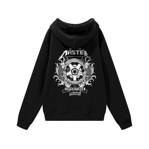 自由基地冬季保暖抓绒带帽套头oversize落肩机车越野团日系风卫衣 NMT-2087 商品图2