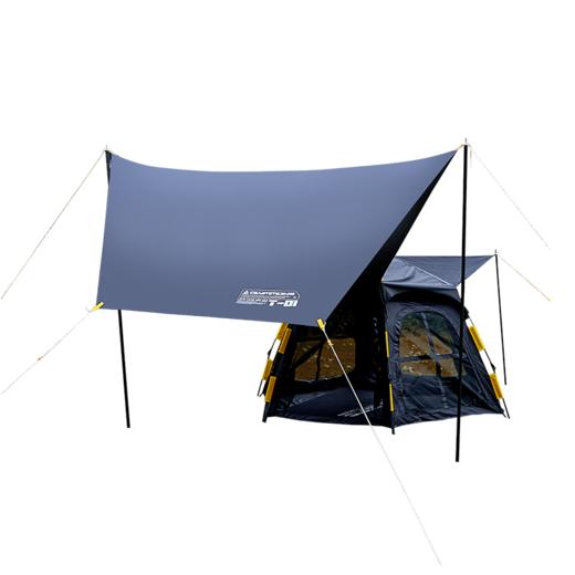 错山帐篷天幕二合一黑胶防晒全自动速开公园户外露营防雨过夜野餐装备 【3-5人】T-02 商品图4