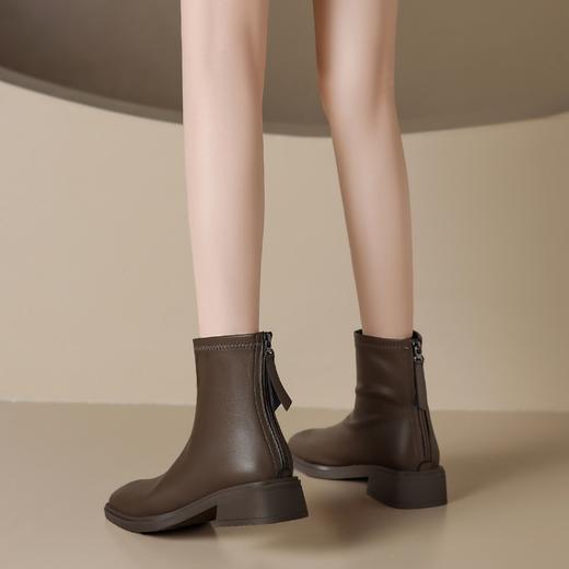 ZHR简约风气质瘦瘦短靴女2023冬季新款柔软加绒保暖女靴时尚百搭 商品图6