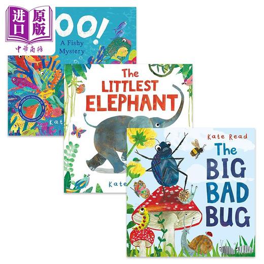 【中商原版】Kate Read 英文原版儿童绘本3册 海底历险Boo 大坏虫The Big Bad Bug 小小象The Littlest Elephant 故事图画书 商品图0