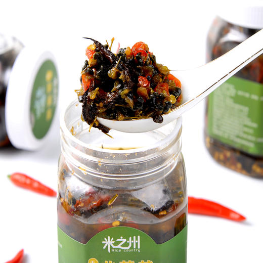 云南特产米之州油干巴菌韭菜花美食小吃下饭菜拌面瓶装460克 商品图2