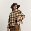 谜底粗花呢外套女2023冬季新品复古格子棒球领呢子大衣234MW1460 商品缩略图3