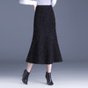 加绒小香风鱼尾裙，亮丝格纹中长款厚款半身裙MYX-MTYR-2386-Y 商品缩略图1