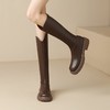 ZHR马丁靴V口骑士靴女2023秋冬新款黑色厚底长筒靴小个子瘦瘦靴子 商品缩略图11