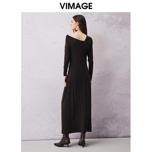 VIMAGE纬漫纪春季新款设计感小众法式复古气质修身连衣裙V2177705 商品图4