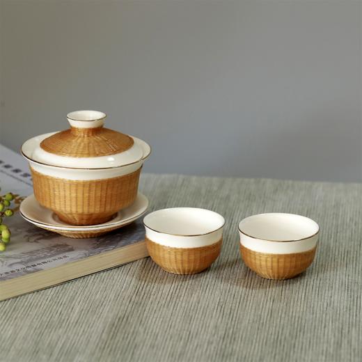 竹丝扣瓷茶具三件套-001 商品图0