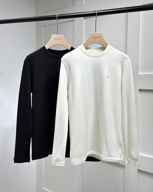 【大促，不退不换】 Z家  糯软冬温 黑科技柔厚双层复绒 长袖圆领打底衫 T恤 AH2302 商品图0