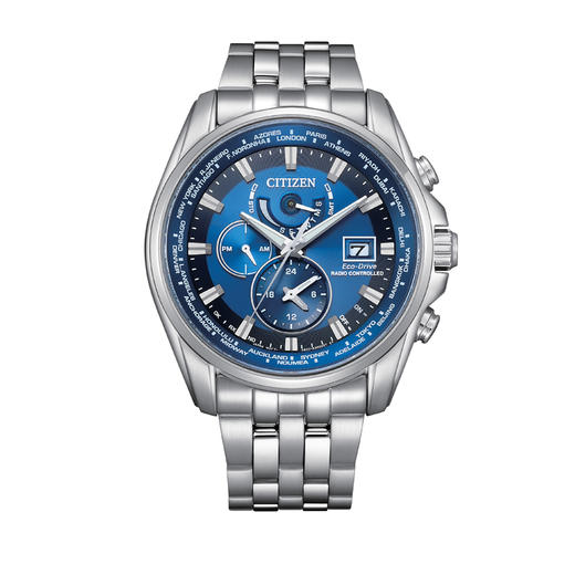 西铁城/CITIZEN光动能万年历多局电波不锈钢男表空中之鹰AT9120-89L 商品图1