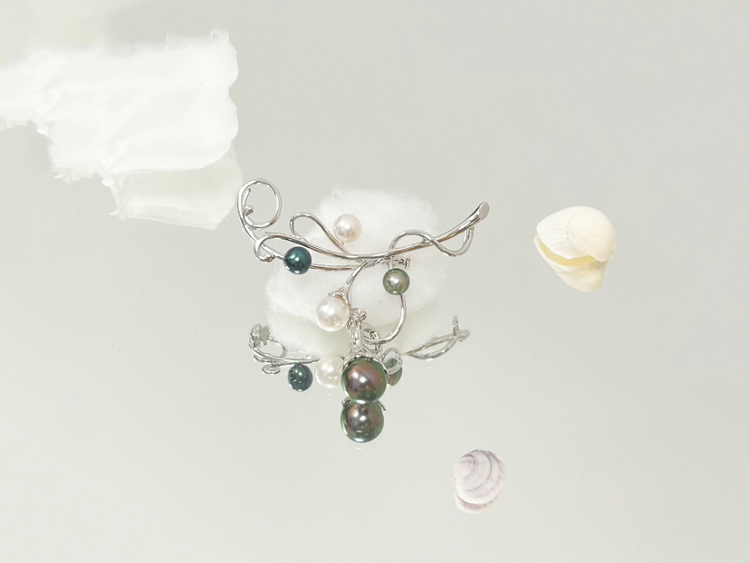 「缤纷」Akoya大溪地珍珠银胸针