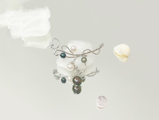 「缤纷」Akoya大溪地珍珠银胸针 商品图0