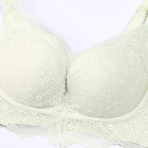 都市丽人自然舒适手掌杯塑造丰满胸型内衣女蕾丝文胸BC杯适穿3/4杯无钢圈三排扣LB42C3 商品图10