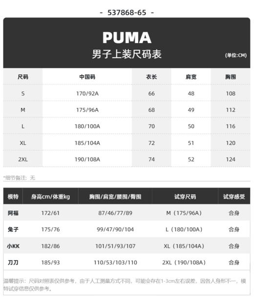 彪马（PUMA） 舰店男装棉羽上衣 2022秋冬新款运动户外羽绒服防风保暖时尚外套 537868-65  商品图0