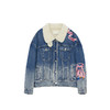 谜底毛毛拼接牛仔外套冬款复古时尚重工绣花宽松外套234MW1545 商品缩略图4
