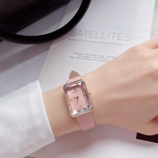 施华洛世奇(swarovski)知性几何造型手表 时尚女士皮带石英表 商品图0