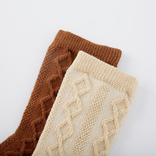 英氏婴儿长筒袜男女宝宝纯棉透气四季款提花花纹袜子YIWJJ02134A 商品图1