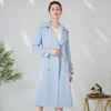 EITIE爱特爱清新baby蓝气质双排扣收腰显瘦长款风衣外套24春新款A2404301 商品缩略图2
